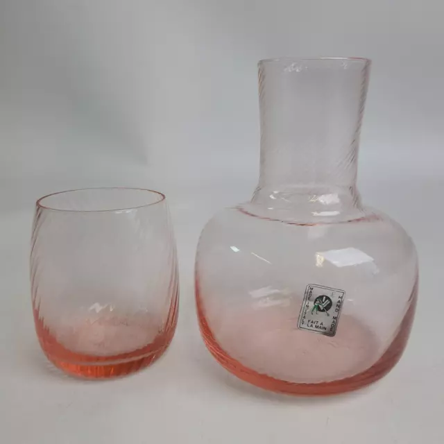 Ensemble Carafe à Eau de Chevet et Verre - Italie Vintage