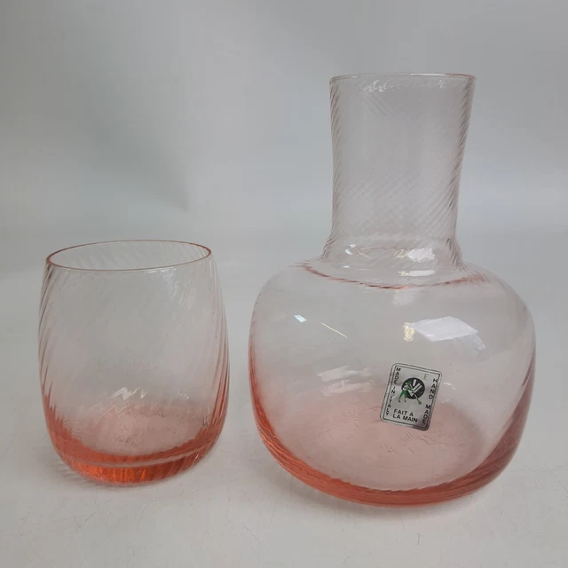 Carafe à Eau De Chevet Vintage Avec Verre - 14 oz + 5 oz - Verre épais Sans Plomb - Décoration Chambre - Cadeau élégant