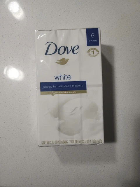 Jabón Blanco Belleza Jabón Limpiador Suave Crema Hidratante 3,75 oz, 6 barras