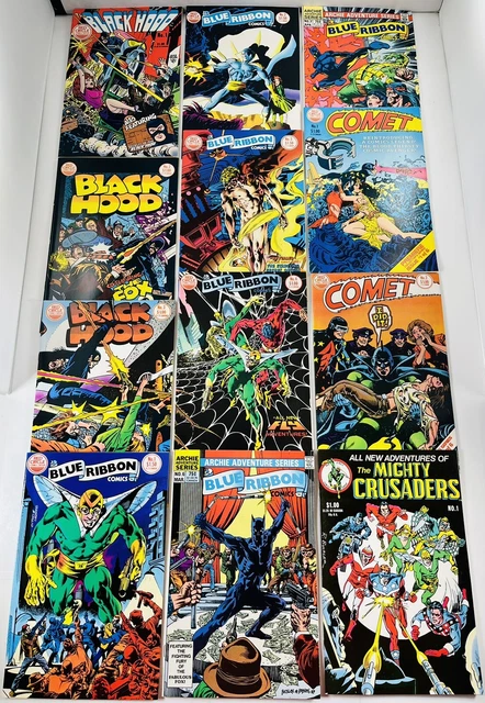 18 Red Circle Comics Black Hood #1-3 / Comet 1-2 / Mighty Crusaders #1-6 Runs +