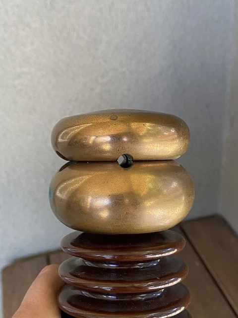 Rare Vintage Brass & Brown Porcelain High Voltage Insulator Steampunk Lab Prop 3