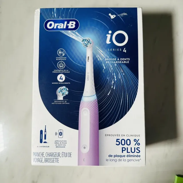 Cepillo de dientes eléctrico recargable de lavanda Oral-B IO Series 4 con cabezal de cepillo Br2