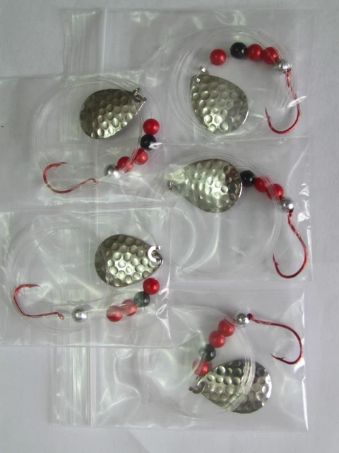 5 Spinner Rigs Leech Minnow Crawler Harness Walleye, Bass, Pike Colorado Blades