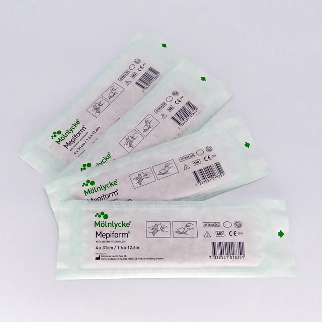 MEPIFORM SILICONE SCAR Reduction 4cm x 31cm KELOIDS DRESSING MOLNLYCKE ...