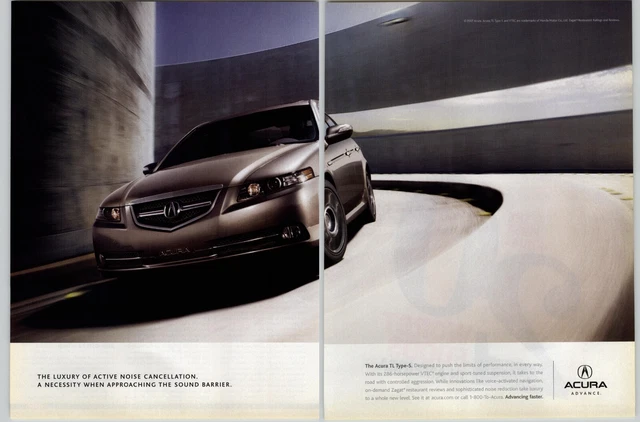 2007 Gray Acura TL Type S 4 Door Sedan Photo Vintage Car Print Ad