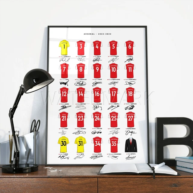 Arsenal Print 2023 Signed Framed Photo Poster Squad 2022 Team Squad New Season