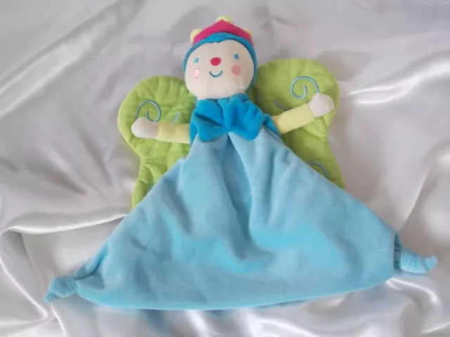 Doudou féé, papillon, bleu, vert, Vert Baudet, Katherine Roumanoff