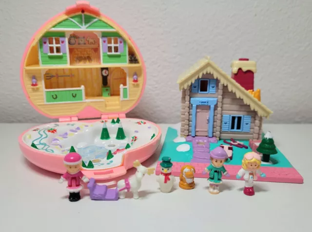 POLLY POCKET Mini 🎄✨🎅☃️Weihnachten SET🎄✨🎅☃️ Christmas Ski Lodge Heidis Alpi 2