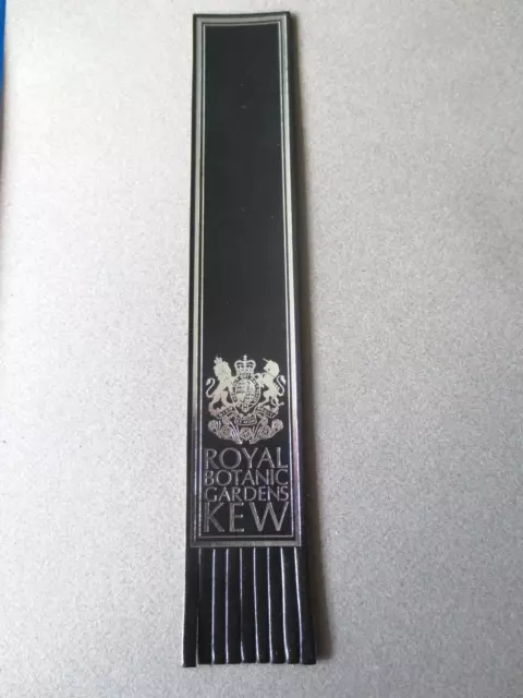 Leather BOOKMARK Royal Botanic Gardens KEW Black Unused