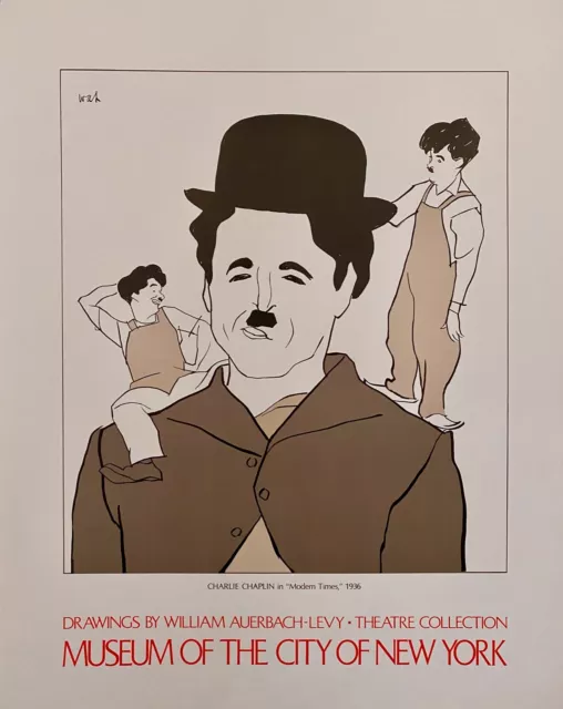 Original Vintage Poster "Drawings by William Auerbach-Levy" Charles Chaplin