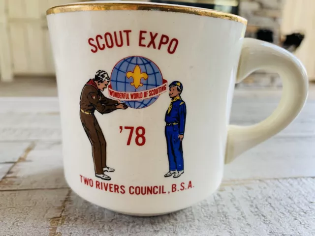 1978 Boy Scout Expo Coffee Cup Two Rivers Council, B.S.A Wonderful World Of Scou