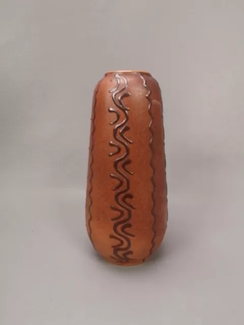 Mid century Veb lausitzer Keramik 60s east german pottery small vase brown retro