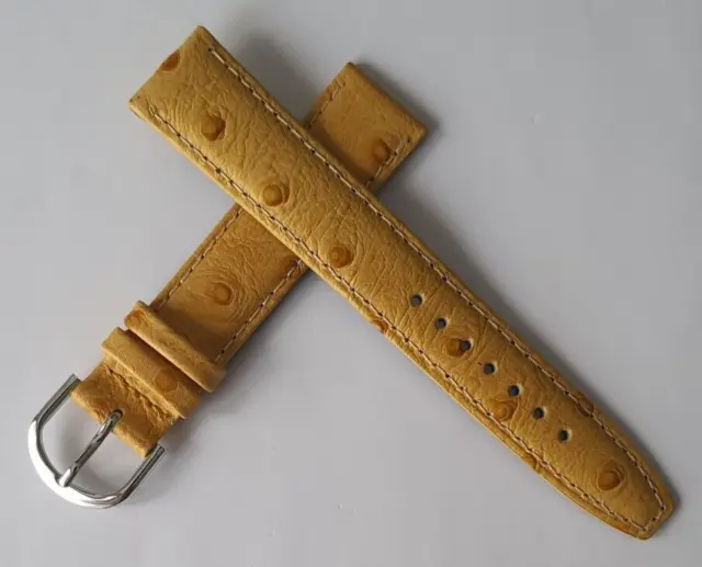 bracelet de montre cuir véritable façon autruche 18mm