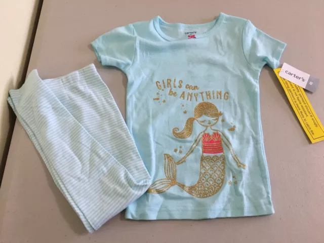 New Carter's Girls Mermaid Pajama Set Blue Kids many sizes