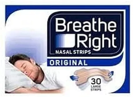 Breathe Right Snoring Congestion Relief Nasal Strips, Large, Original, 30 Strips