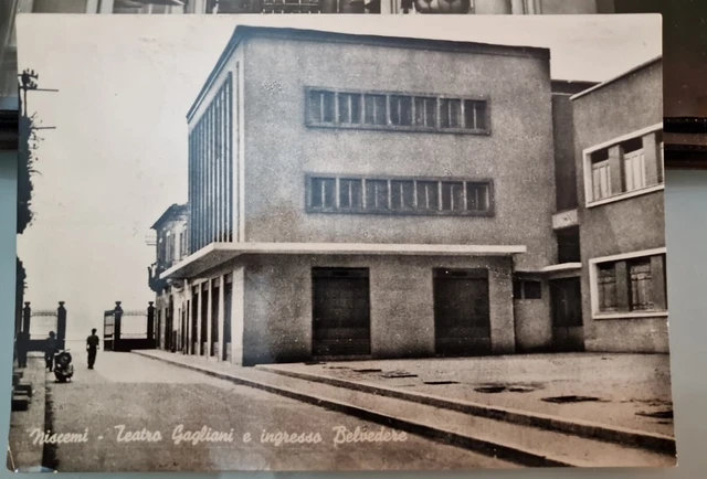 Cartolina Niscemi - Teatro Gagliani È Ingresso Belvedere Fg /vg