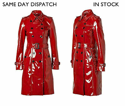 PVC Vinyl Women's Trench Coat All sizes Red And Black