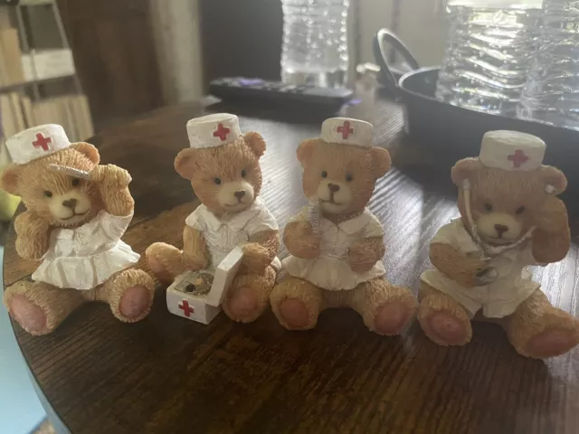 Rare- Hard To Find Nurse Teddy Bear Figurines | Nurse Gift | Nurse Collectibles