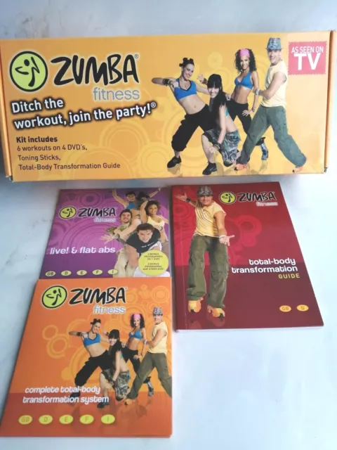 Zumba Fitness Kit Toning Sticks With Workouts - DVD's & Guide - Boxed & Complete