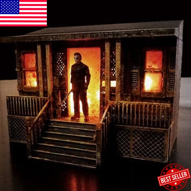 Halloween Decorations Horror Resin Figure Michael Myers Statue Toys Light Up New