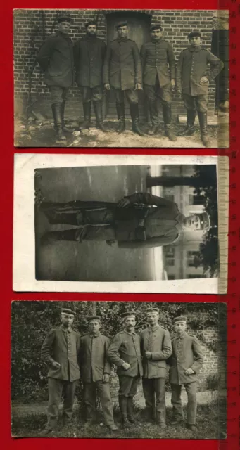 3 x Orig. Militär Foto AK 1.WK, Soldatenfotos, u.a. Fußart.-Regt.13 ( 60755