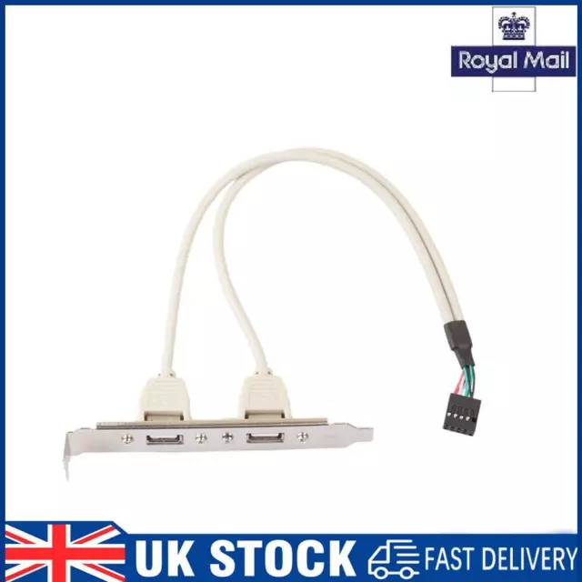 2 Ports USB 2.0 Female to 9 Pin Motherboard Header Cable Adapter for PC