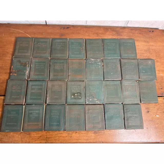 Antique 1920s The Little Leather Library Huge Lot (30) Green Books Poems ++