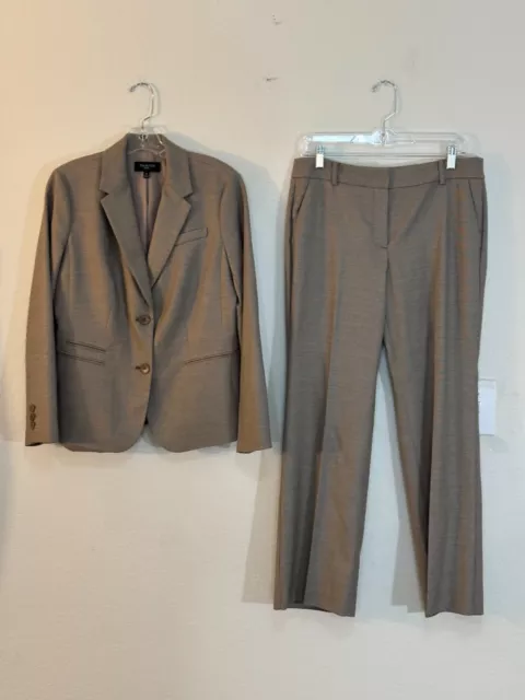 Talbots brown polyester blend stretch pant suit size 10P/8P