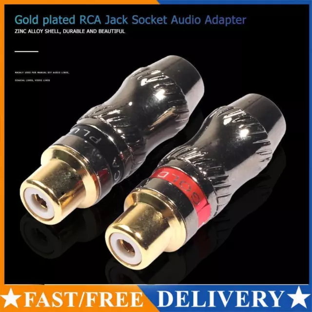 2pcs Soldering RCA Female Earphone Connector Speaker Audio Output/Input Adapter