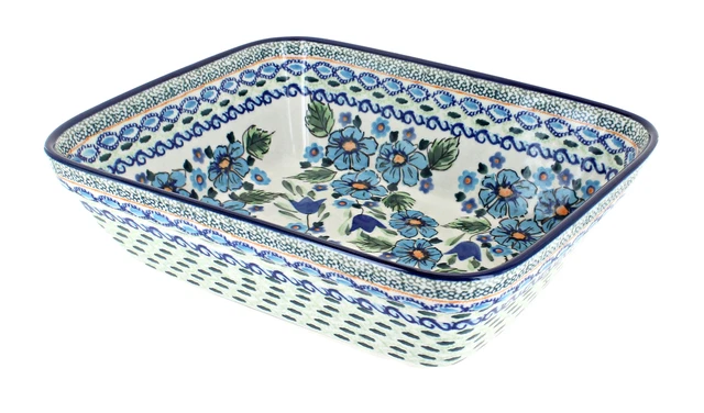 Blue Rose Polish Pottery Ballina Medium Deep Baker