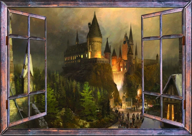 CASTLE DIAGON ALLEY Wizard 3d Window Wall Stickers Poster Room z684 £10 ...