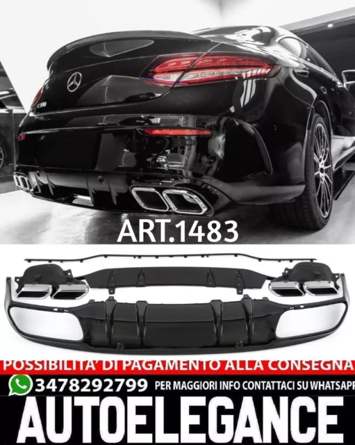 Diffuseur Adapté Pour Mercedes Classe C C205 Coupé 2015-2020 Amg Look C63