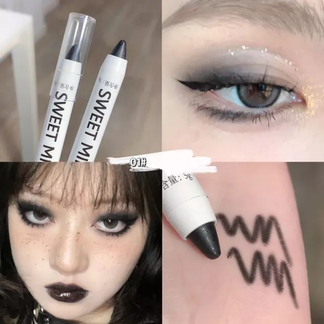 ✿ Blanco mate acostado gusano de seda lápiz resaltador ojos esquina perla deline de ojos de alto brillo
