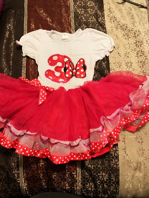 Minnie Mouse Birthday 3 year old Girl Baby Toddler Fuchsia Pink party Tutu Dress