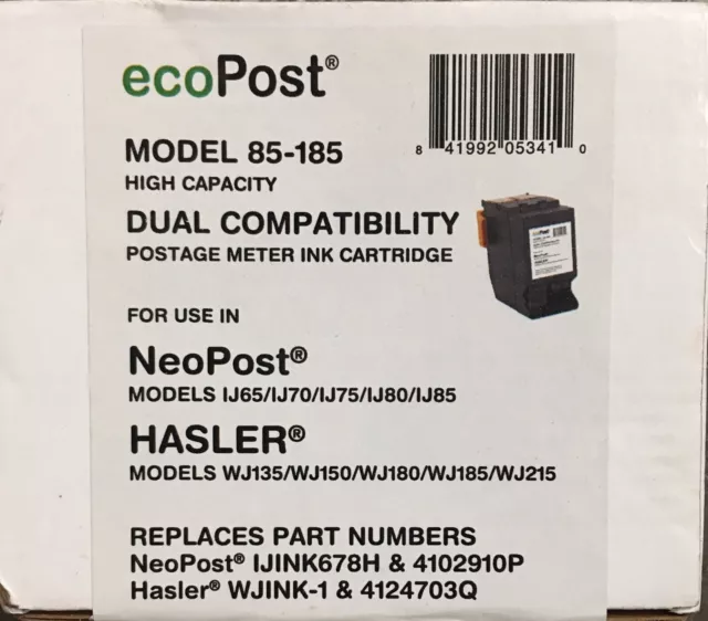 EcoPost High Capacity Postage Meter Ink Cartridge Model 85-185, Neopost,Hasler