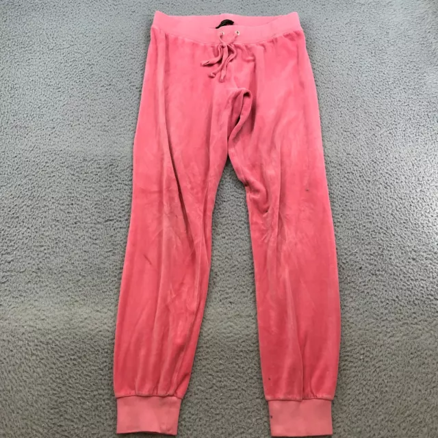 Juicy Couture Black Label Sweatpants Womens Small Pink Velour Y2K Joggers 45821