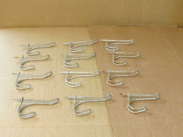 12   Vintage Twisted Wire Hooks hat coat school house hangers
