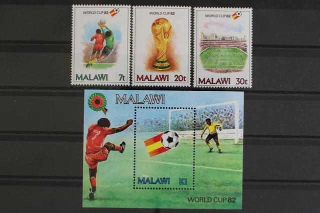 Malawi, MiNr. 380-381 + Block 60, Fußball WM 1982, postfrisch / MNH - 631621
