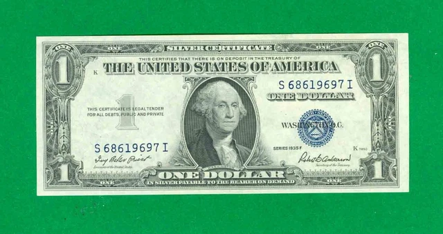 $1 1935-F 1 S/I Block Blue Seal Silver Certificate Circ.