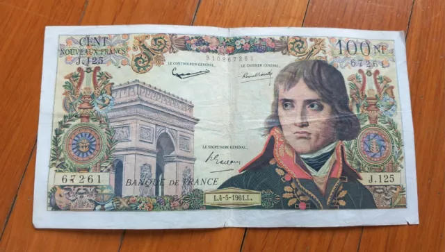 Billet Banque 100 Francs Napoleon Bonaparte L.4 5 1961 Belle Couleurs  Monnaie