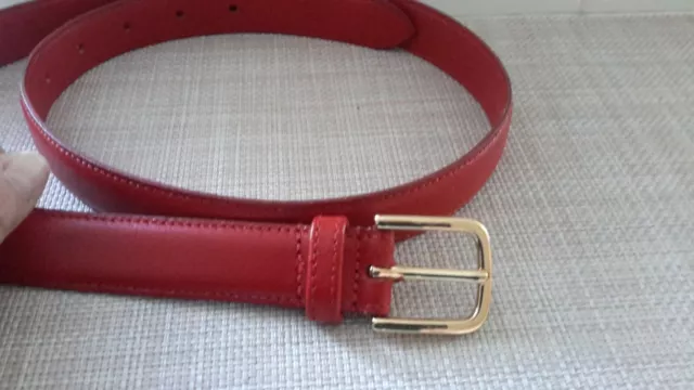 American Apparel Womens  Size L/34 Skinny Red Belt Pre-owned 3