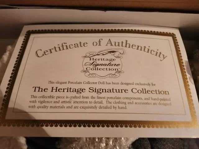 Vintage Heritage Signature Collection Porcelain Winter Doll -Lauren - New In Box 8