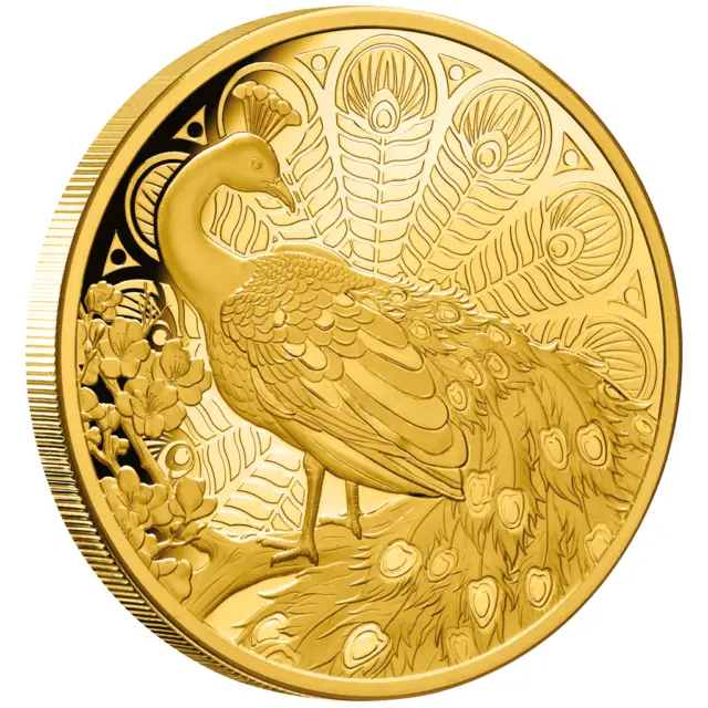 Goldmünze Der Pfau 2024 - Niue - im Etui - 1 Oz PP