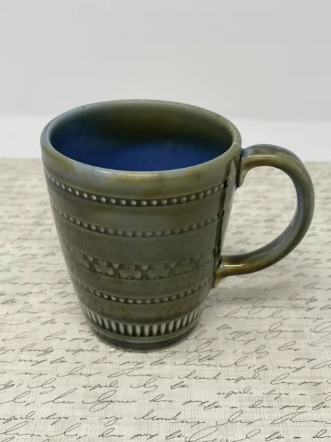 Vintage Wade Pottery SHAMROCK “B” Cup Mug Green Blue Irish Porcelain Ireland
