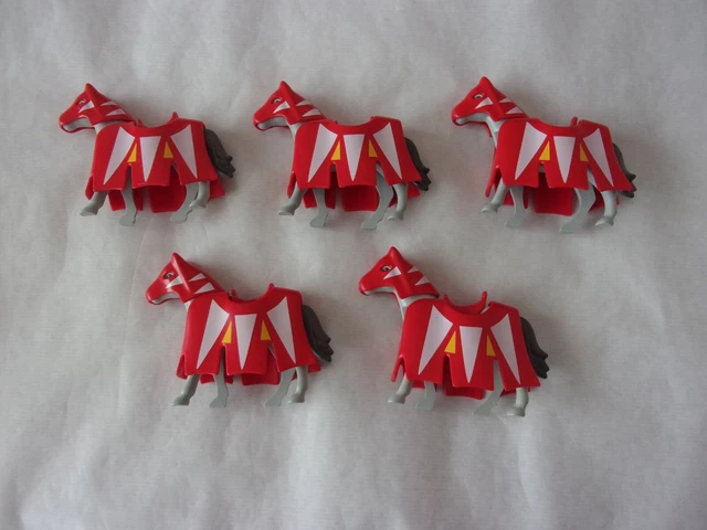 Figurine Playmobil Samouraï Rouge Et Jaune Avec Armes - Occasion Pour Jouer Ou Collection