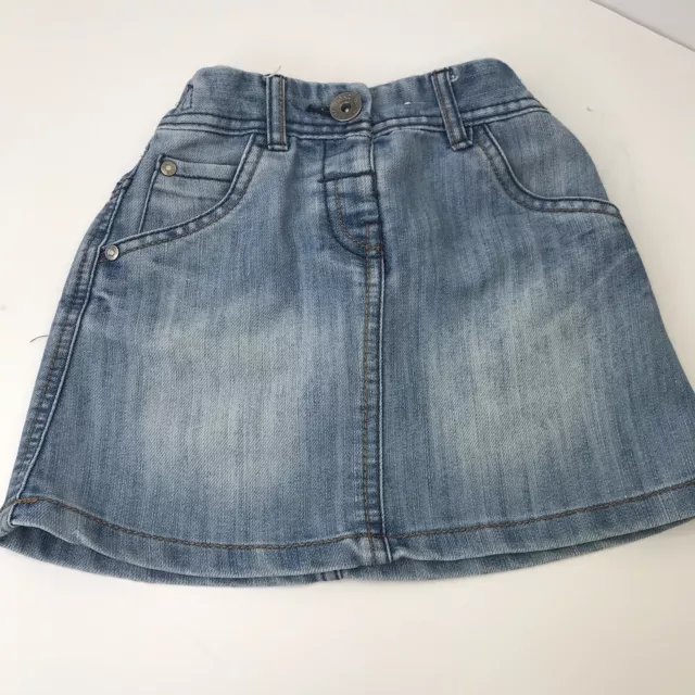 Girls NEXT  Denim Skirt Age 4-5 YRs- Adjustable Waist - Length 11''