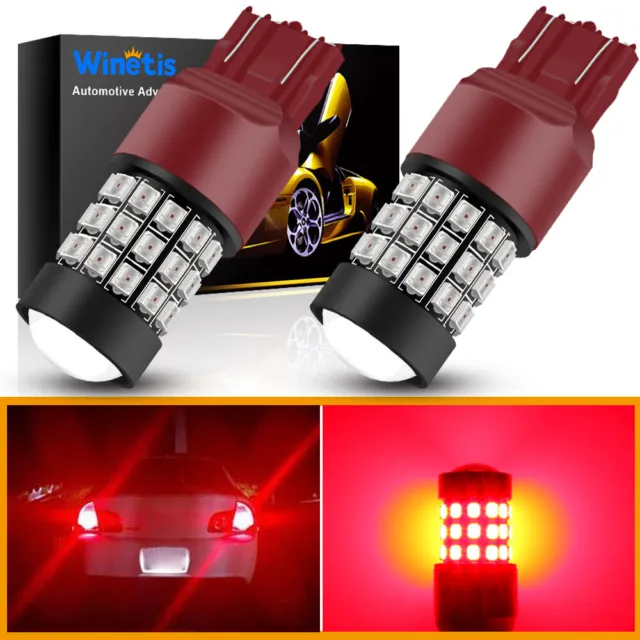 Winetis 2X 7440 7441 7443 7444 Strobe LED Brake Stop Light Bulbs Pure Red Bright