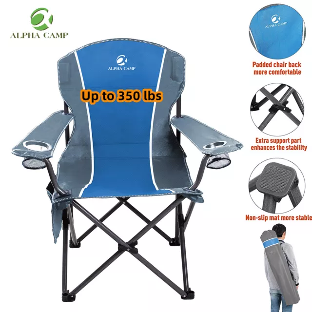ALPHA CAMP HEAVY Duty Oversize Folding MoonRound Saucer Camping Chair  Recliner $83.99 - PicClick