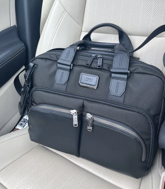 Tumi Alpha Bravo Albany Laptop Bag, Black nylon And leather
