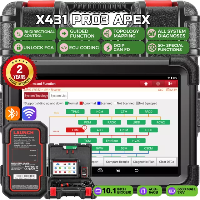 2023 LAUNCH X431 PRO3 APEX PRO5 OBD2 Dispositivo Diagnostico Auto Scanner Key Programmatore